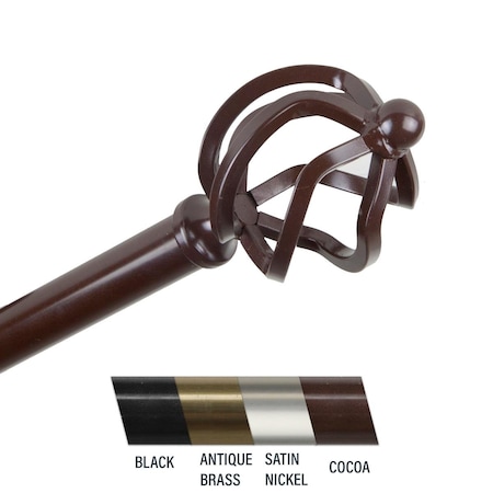 Central Design Giro 0.81 in. Curtain Rod, 66-120 in. - Cocoa CE436881